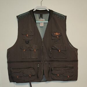 Master Sportsman Rugged Outdoor Gear Mesh Olive Green Fishing Vest Size 3XL